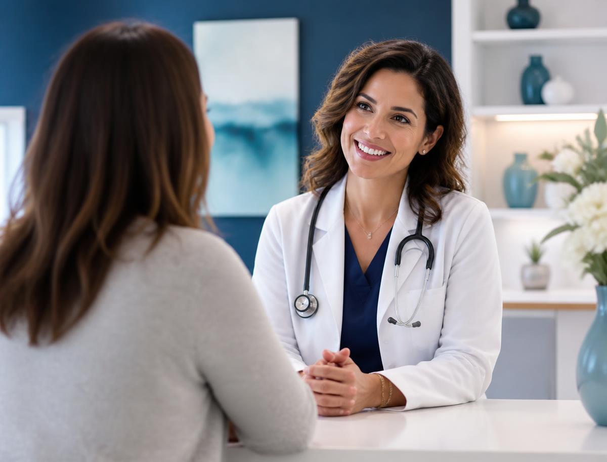 A Salhab clinician counseling a patient